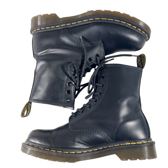 NWOT! DOC MARTENS! BLACK GENUINE LEATHER CHUNKY SOLE LACE-UP ANKLE BOOTS! SZ 7M - Picture 6 of 10